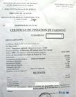 Certificat de cessation de paiement